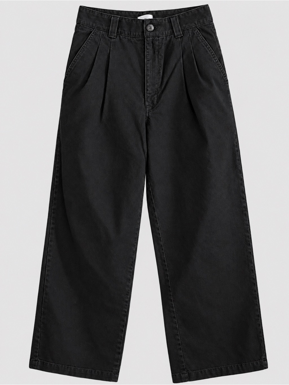 Aritzia TNA Black Pleated Chino Pants, 100% Cotton - size 8